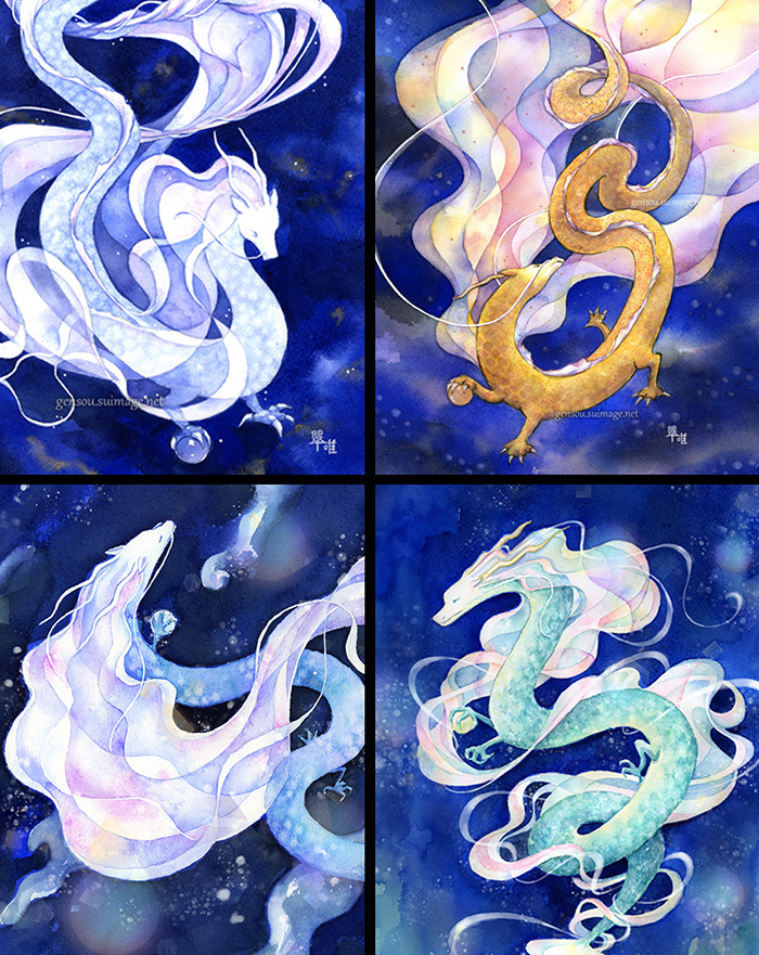 オパール・ドラゴンとフローライト・ドラゴン